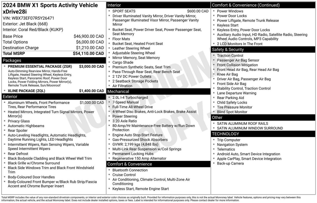 2024 BMW X1 xDrive / Heated Seats / Digital Cockpit / AWD Photo
