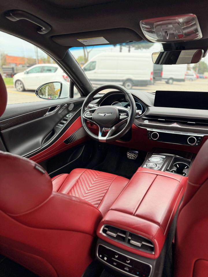 2022 Genesis G80 NO ACCIDENT, SPORT+, PANO ROOF,RED LEATHER, HUD Photo