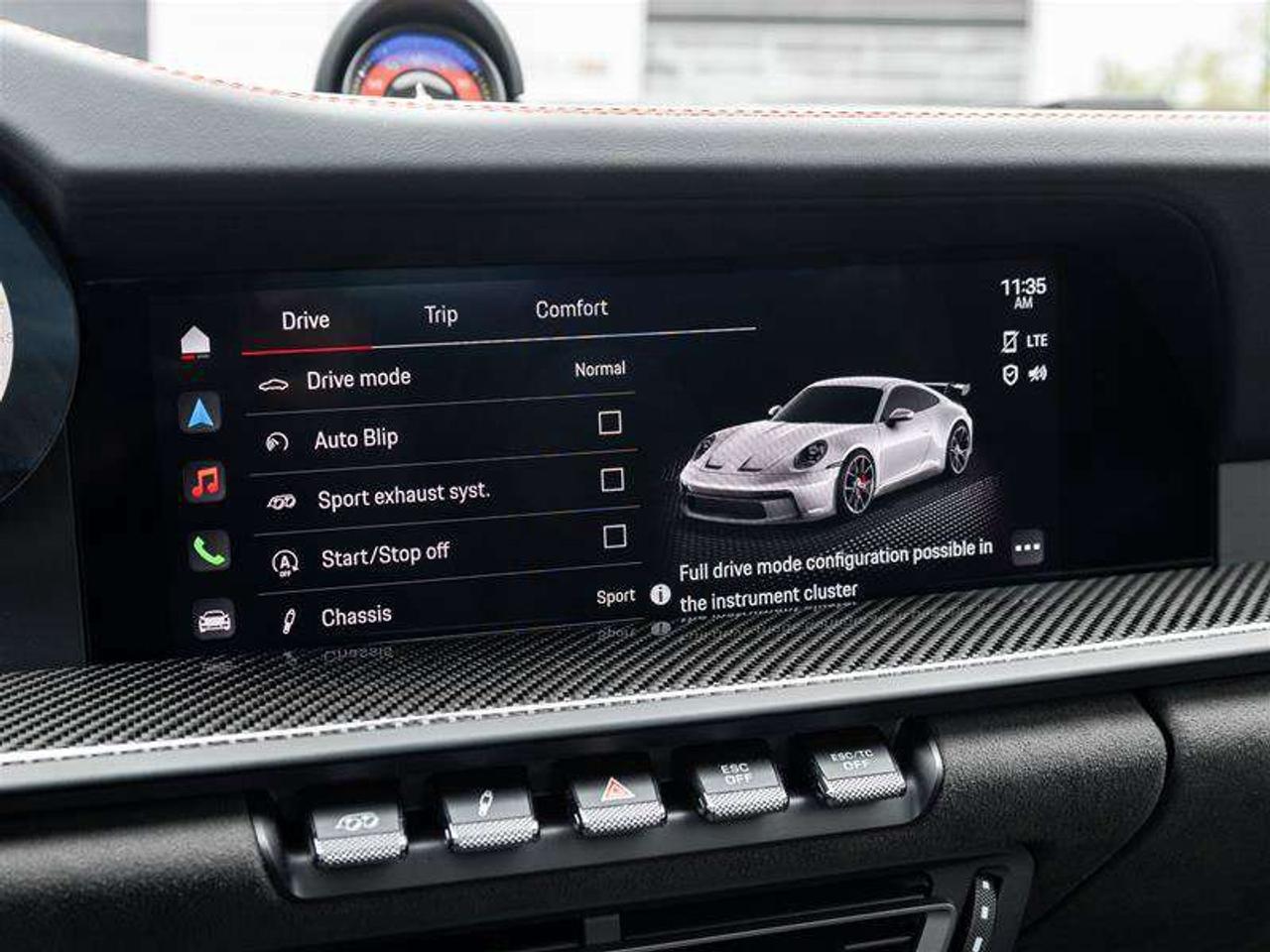 2022 Porsche 911 GT3 Coupe Leather/Race-Tex Interior in Black with Guards Red Stitching Carbon Fiber Roof Adaptive Sp Photo