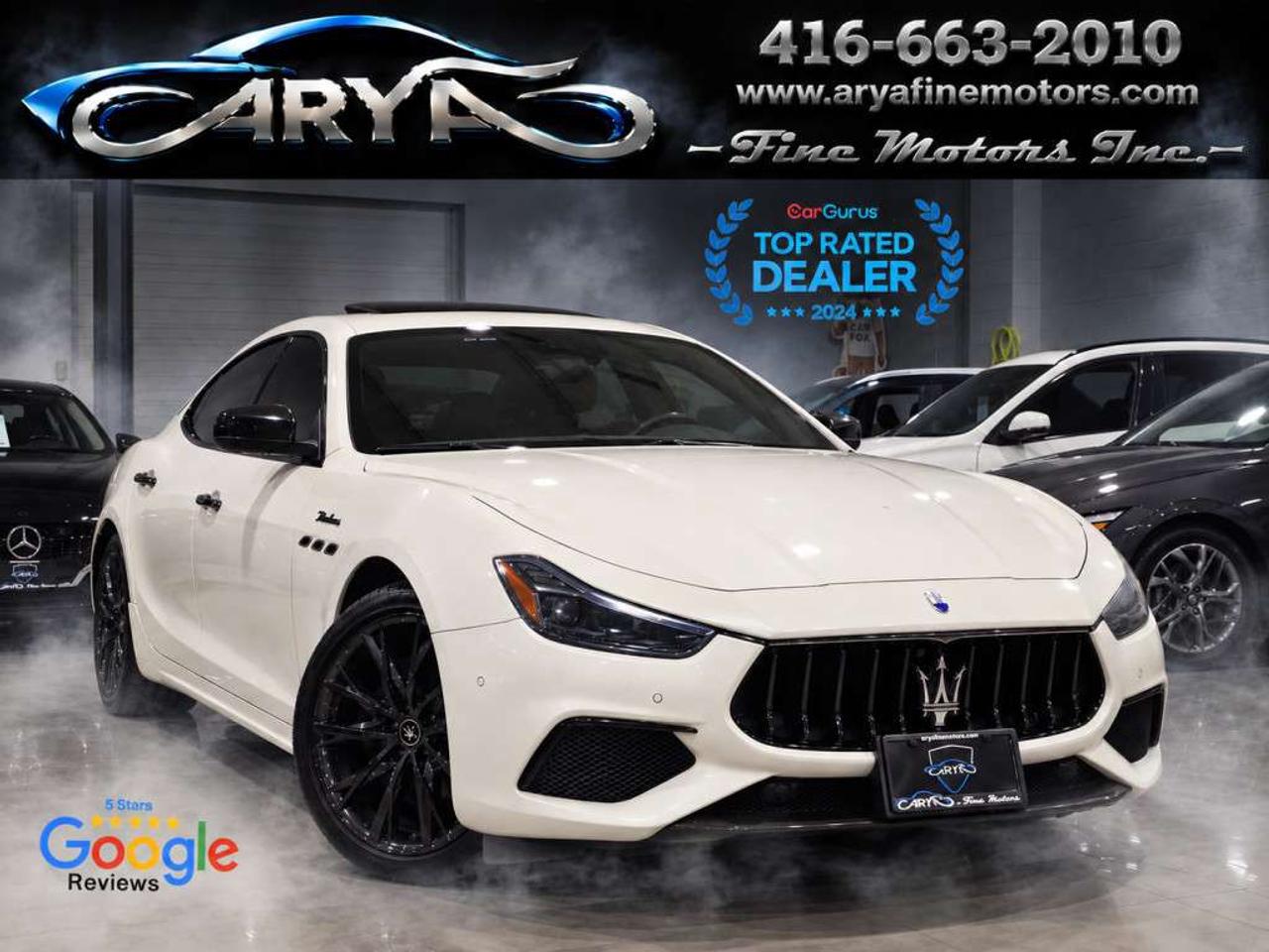 2022 Maserati Ghibli Modena Q4 AWD NERISSIMO CARBON PKG NO ACCIDENT BLACK LEATHER WITH RED STITCHING Photo0