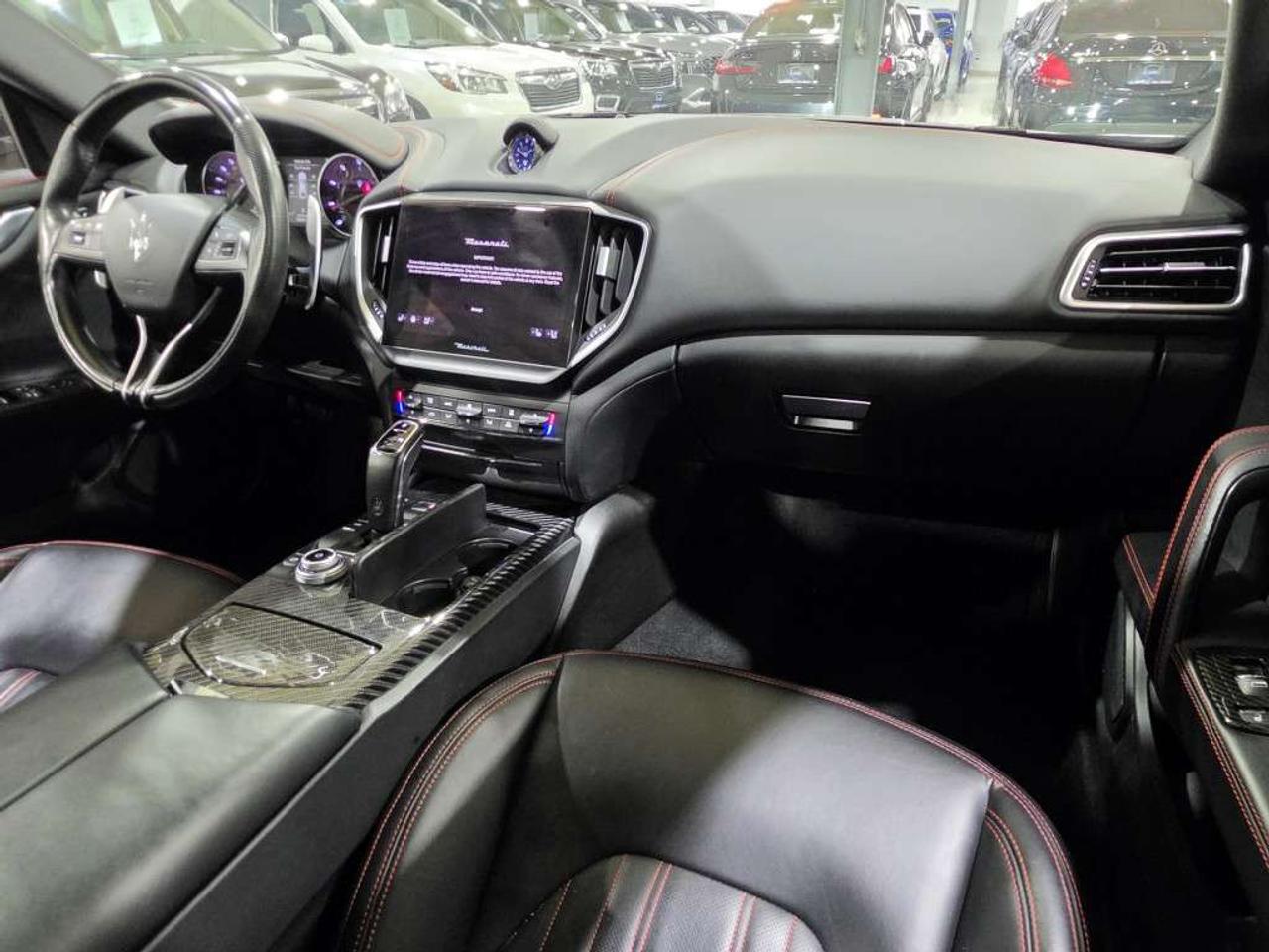 2022 Maserati Ghibli Modena Q4 AWD NERISSIMO CARBON PKG NO ACCIDENT BLACK LEATHER WITH RED STITCHING Photo