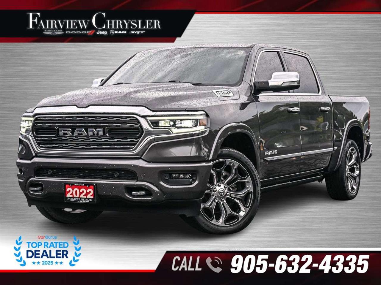 2022 RAM 1500 Limited 4x4 Crew Cab 5'7 Box TOW PKG   CARPLAY   124L FUEL TANK   22 WHEELS   CARPLAY   HEATED/COOLED SEATS Photo
