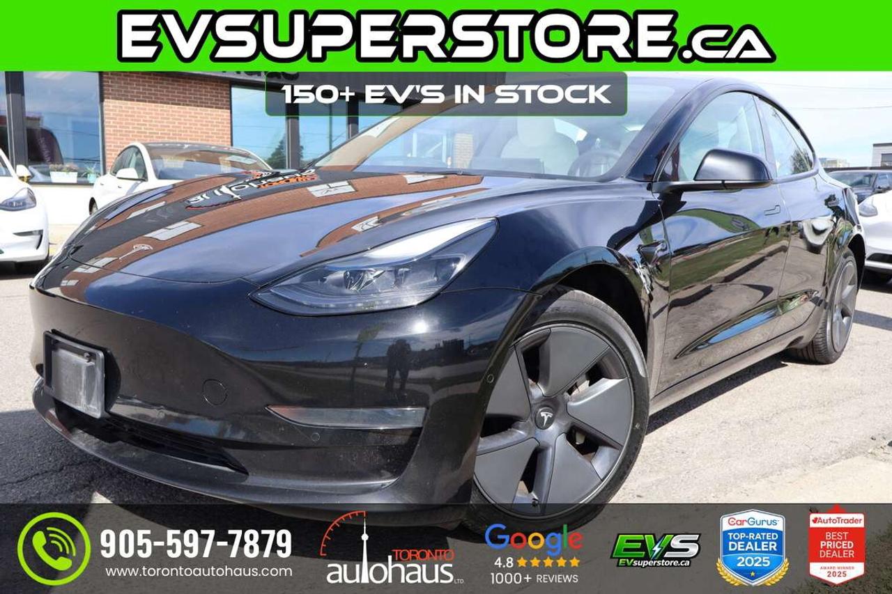 2022 Tesla Model 3 WHITE INT. I 150+ EV's at EVSUPERSTORE.ca Photo0
