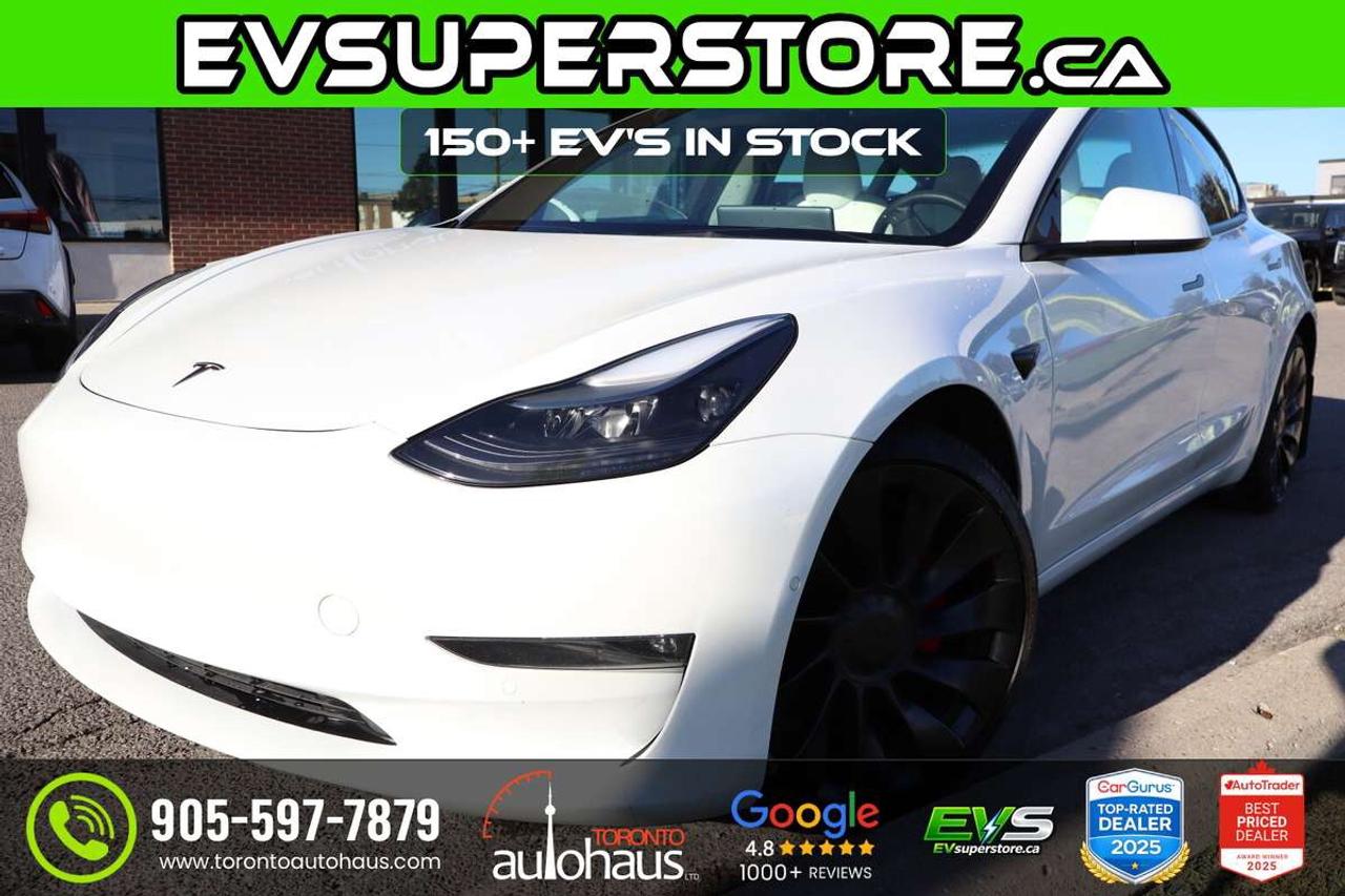 2022 Tesla Model 3 WHITE INT. I PERFORMANCE AT EVSUPERSTORE.CA Photo0