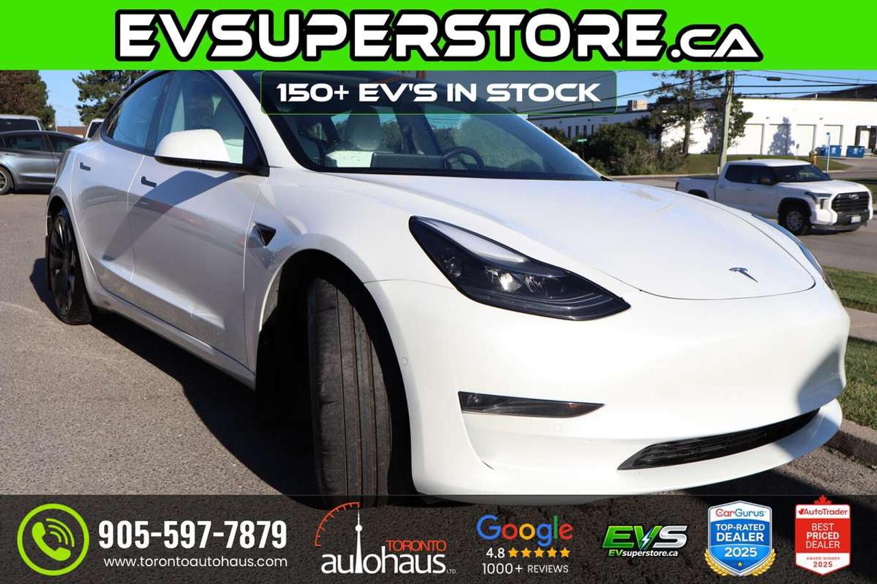 2022 Tesla Model 3 WHITE INT. I PERFORMANCE AT EVSUPERSTORE.CA Photo