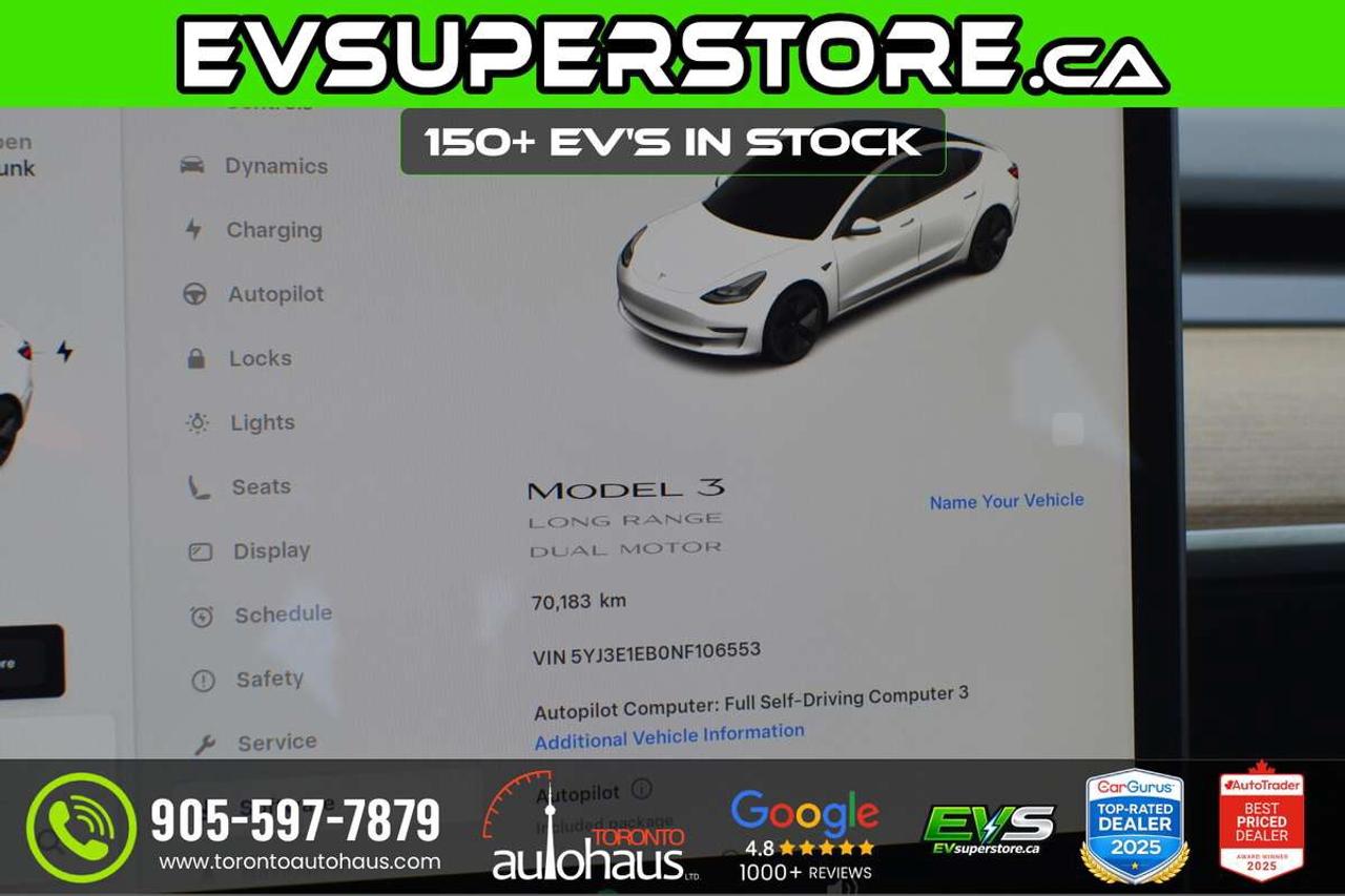 2022 Tesla Model 3 LR AWD I OVER 120 TESLAS IN STOCK AT EVSUPERSTORE.CA Photo
