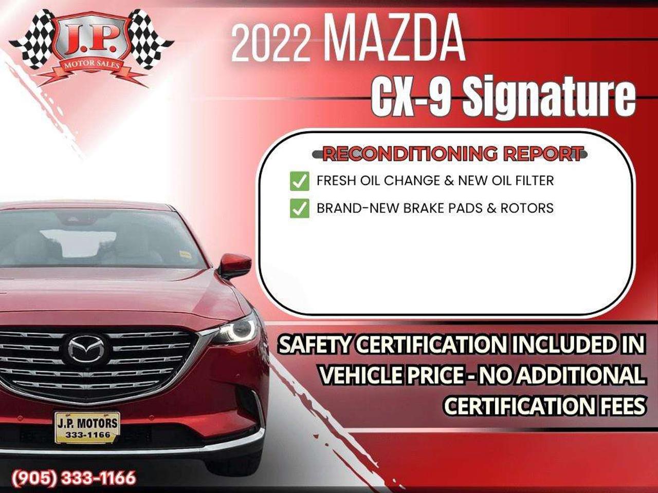 2022 Mazda CX-9 Signature Apple CarPlay & Android Auto • Heads-Up Display • 3rd-Row Seating • Heated & Cooled Front Seats • Leather Seati Photo