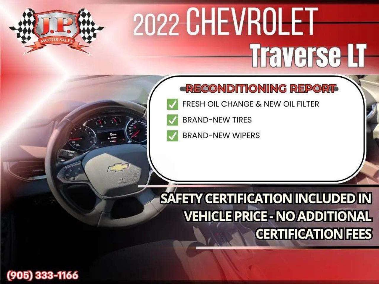 2022 Chevrolet Traverse LT Cloth Apple CarPlay & Android Auto • 3rd-Row Seating • Built-In Wi-Fi Hotspot • Remote Start System • Lane Assist • Po Photo