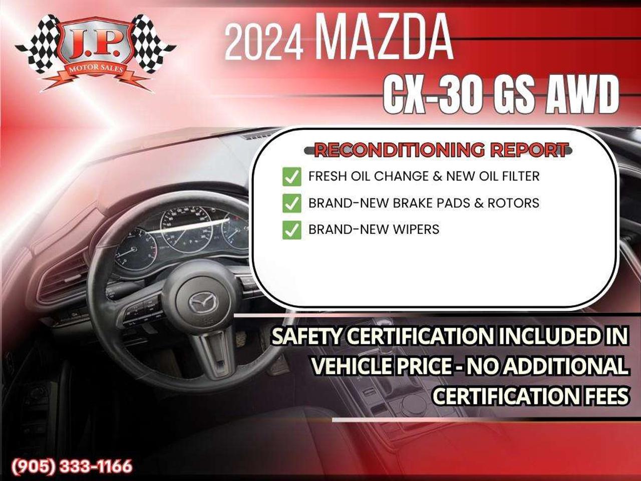 2024 Mazda CX-30 GS Apple CarPlay & Android Auto • Heated Front Seats • Lane Assist • Keyless Entry • Alloy Wheels Photo