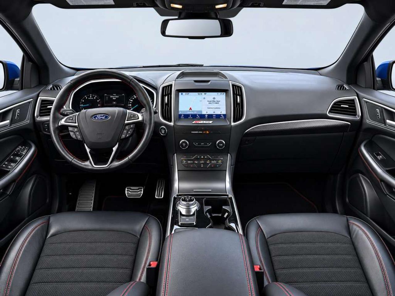 2020 Ford Edge ST-Line AWD   2.0L Turbocharged Ecoboost  Atlas Blue Metallic on Black Leatherette   Front Heated Seats and Steering  8-i Photo