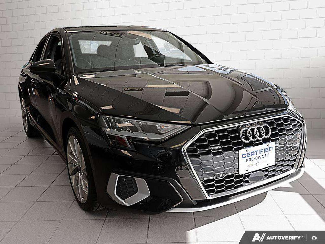 2023 Audi A3 SEDAN, 2.0L 4-CYL, AWD, ALLOYS, LEATHER, CERTIFIED PREOWNED! Photo