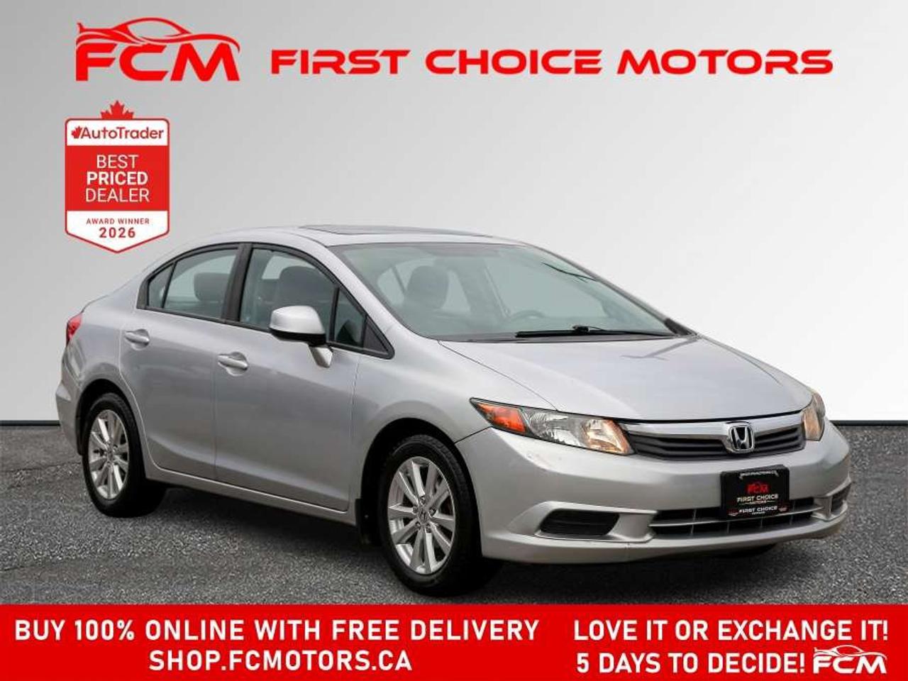 2012 Honda Civic EX-L   FULLY CERTIFIED WITH WARRANTY Photo