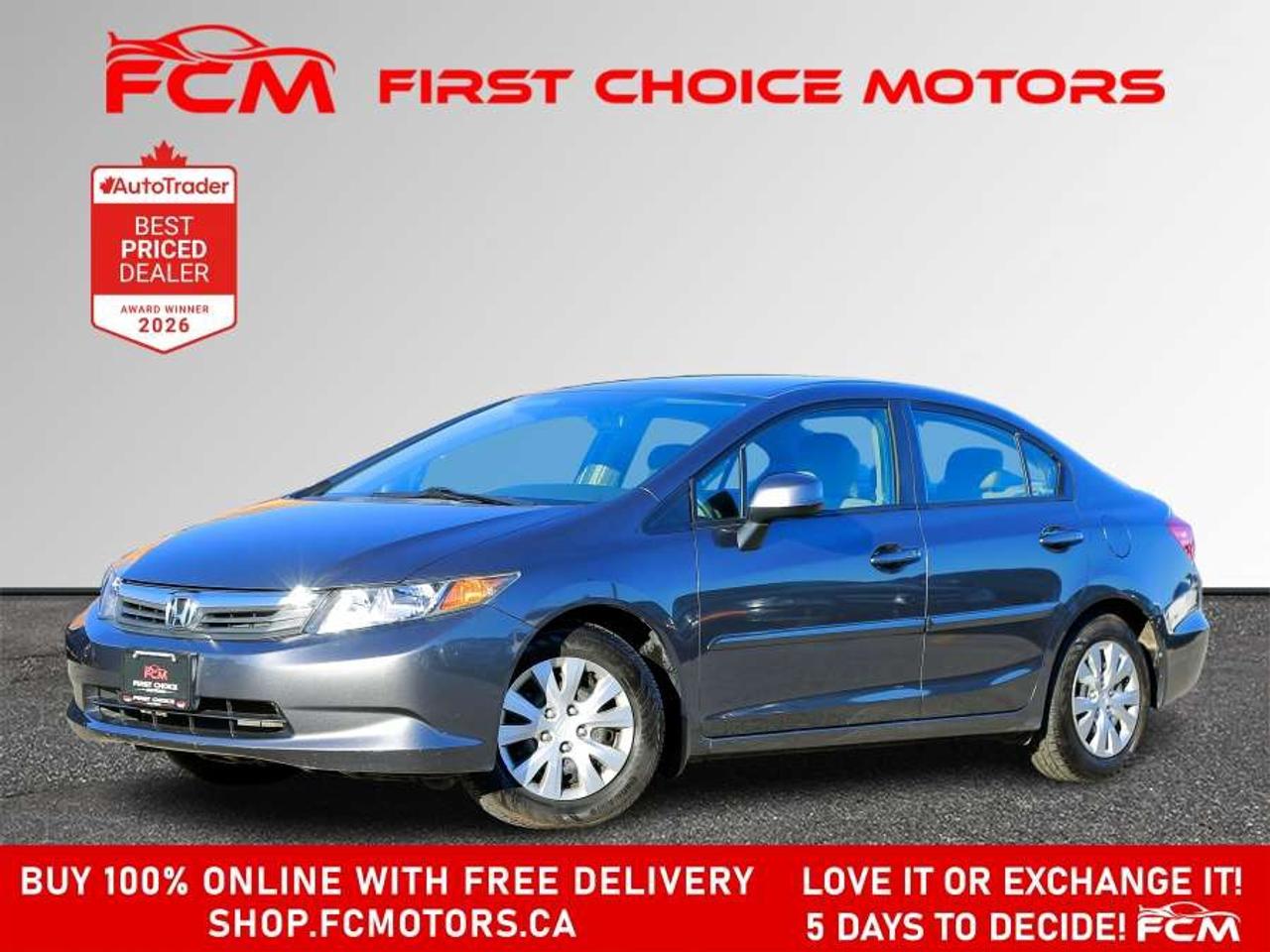 2012 Honda Civic LX   FULLY CERTIFIED WITH WARRANTY Photo