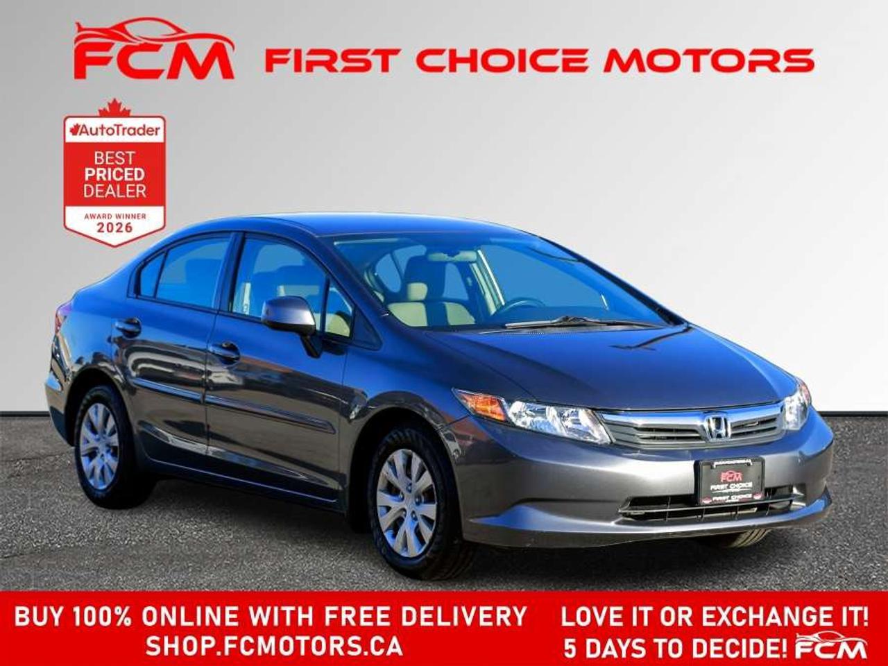 2012 Honda Civic LX   FULLY CERTIFIED WITH WARRANTY Photo