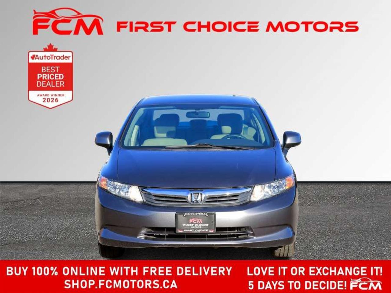 2012 Honda Civic LX   FULLY CERTIFIED WITH WARRANTY Photo