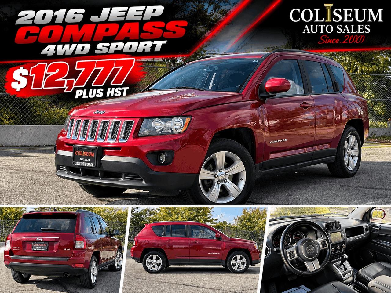 2016 Jeep Compass 4WD SPORT NORTH EDITION ONLY 75KM CERTIFIED-NEW BRAKES-TIRES Photo1