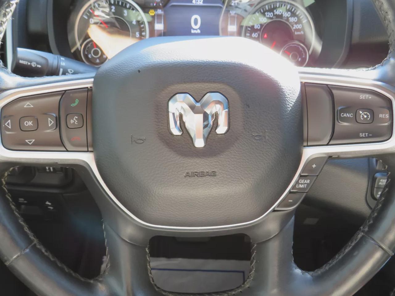 2019 RAM 1500 Big Horn | 4WD | Automatic | Crew Cab | Short Bed | Sport Appearance Package | Off-Road Group | Black Alloy Wheels | All-Terrain Tires | Heated Seats | Heated Steering Wheel | Power Driver Seat | Dual-Zone Climate Control |Touchscreen Display | Apple CarP Photo