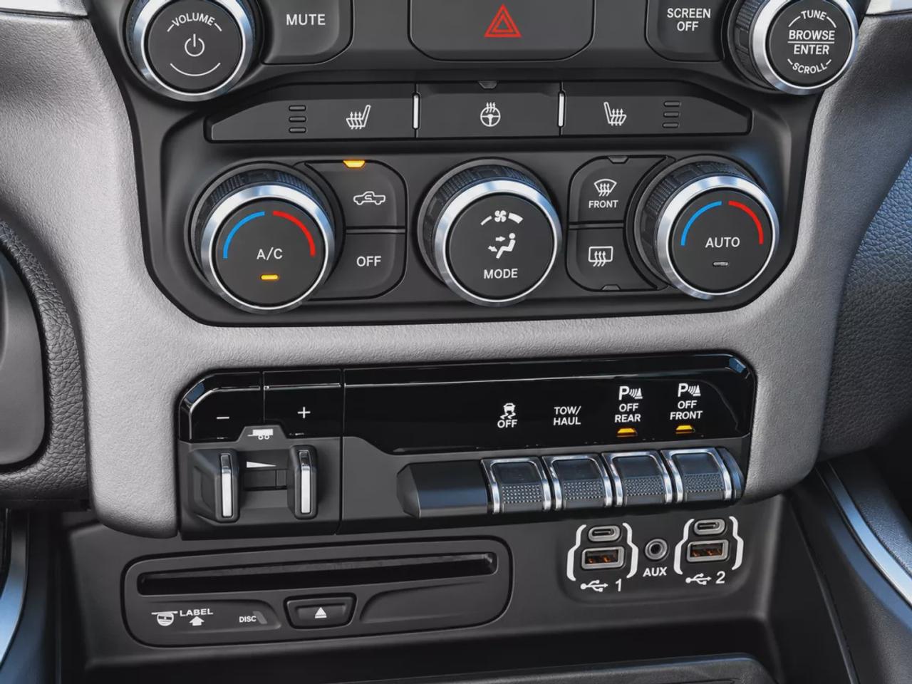 2019 RAM 1500 Big Horn | 4WD | Automatic | Crew Cab | Short Bed | Sport Appearance Package | Off-Road Group | Black Alloy Wheels | All-Terrain Tires | Heated Seats | Heated Steering Wheel | Power Driver Seat | Dual-Zone Climate Control |Touchscreen Display | Apple CarP Photo