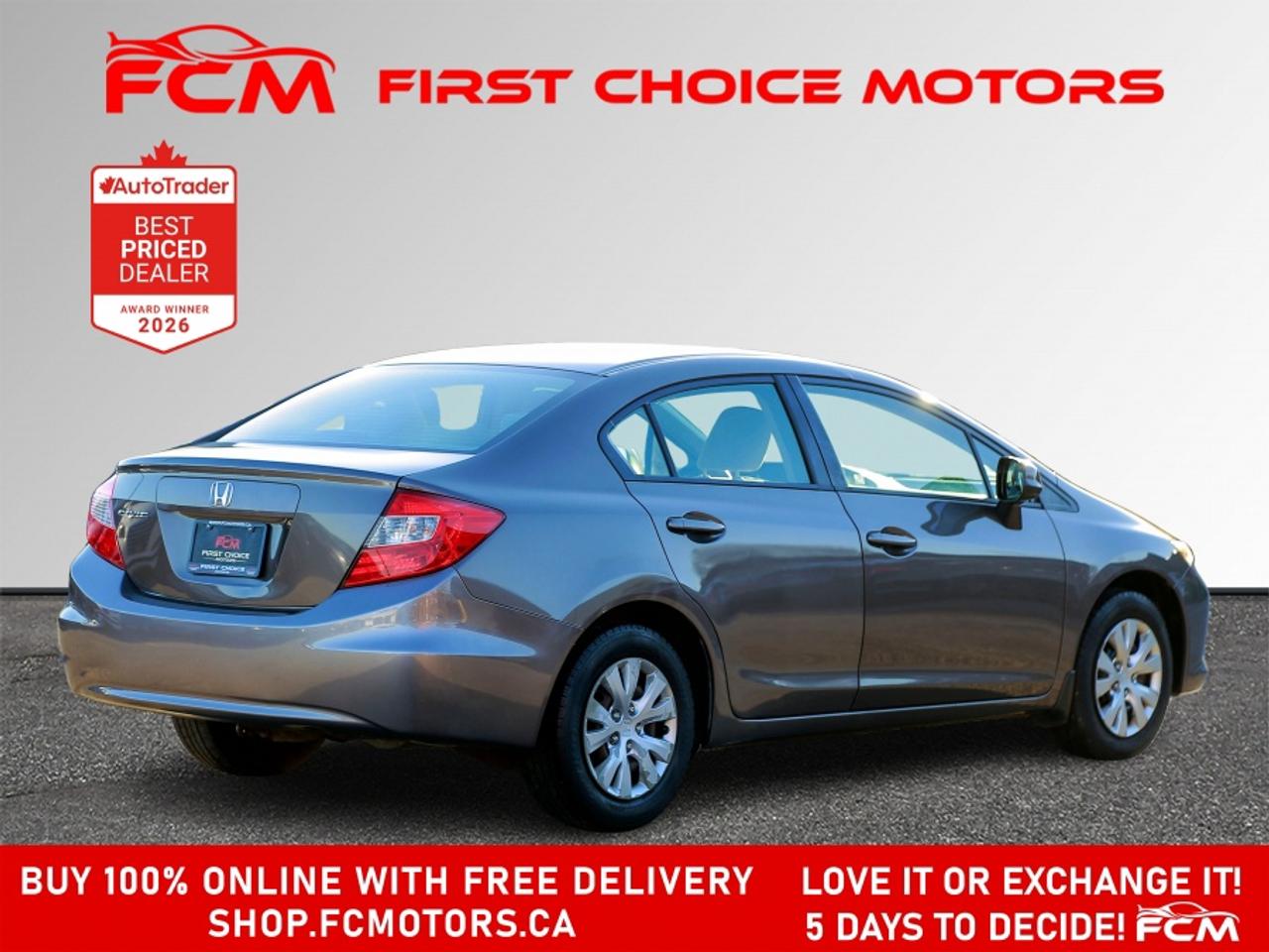 2012 Honda Civic LX | FULLY CERTIFIED WITH WARRANTY Photo
