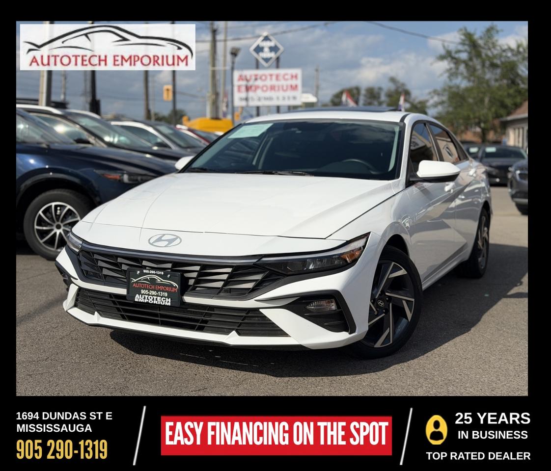 2025 Hyundai Elantra Preferred with Tech Package Pearl White   Amb Light   Navi   Lane Assist Photo0