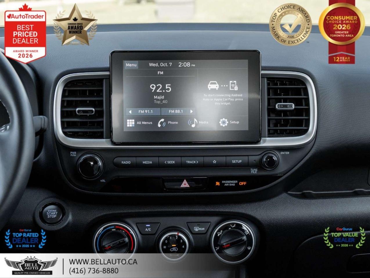 2026 Hyundai Venue Preferred   B.CAM   HTD SEATS   WRLSCHRGR   ONEOWNER   NOACCIDENT Photo