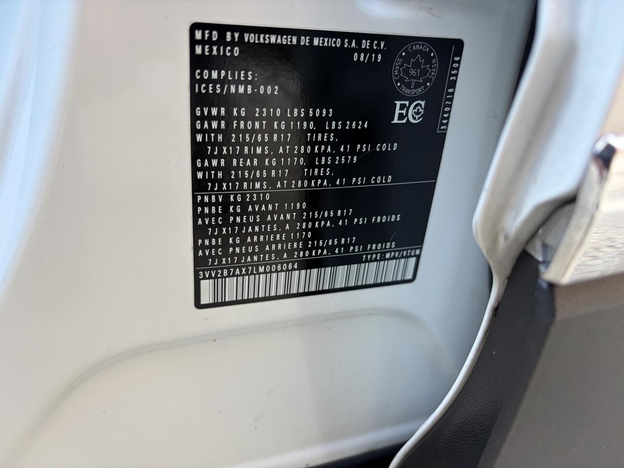 2020 Volkswagen Tiguan COMFORTLINE Photo