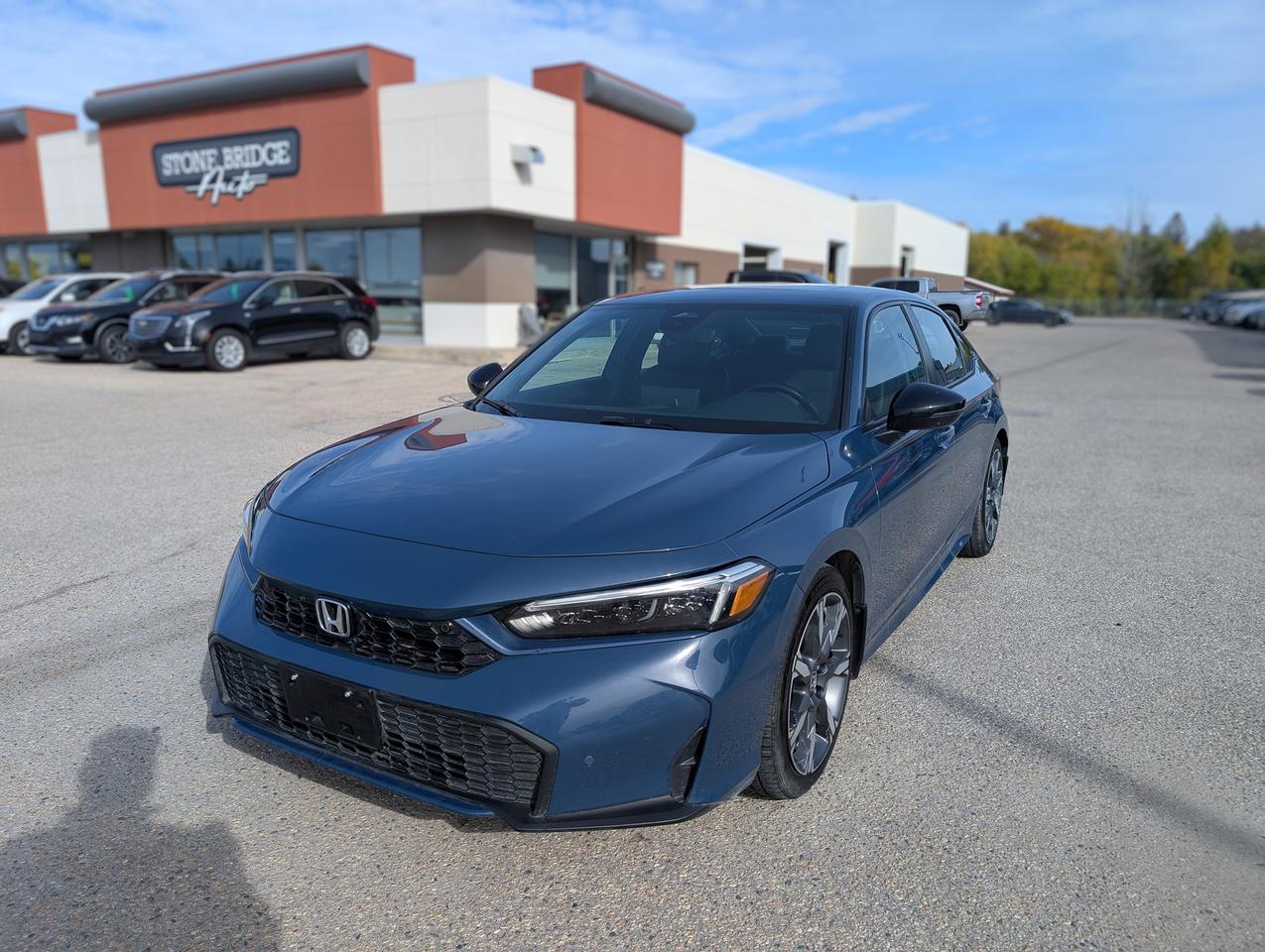Blue 2025 Honda Civic Hybrid Sedan Front-Wheel Drive Continuously Variable Transmission