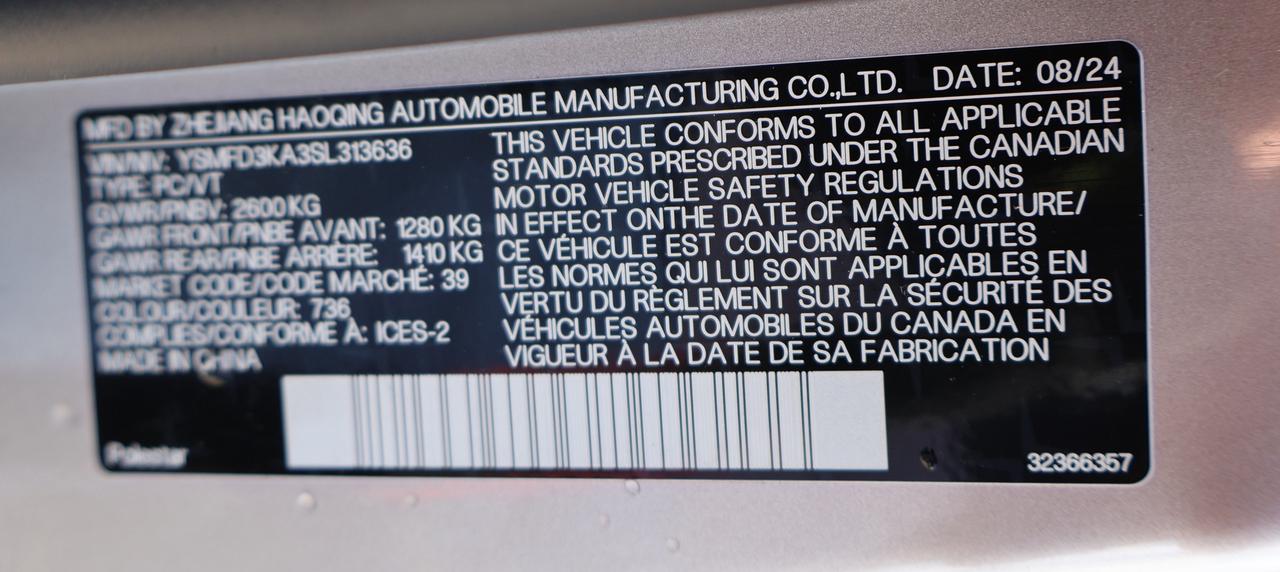 2025 Polestar 2 LONG RANGE DUAL MOTOR AWD *ACCIDENT FREE* CAMERA NAV BLUETOOTH HEATED SEATS CRUISE ALLOYS Photo