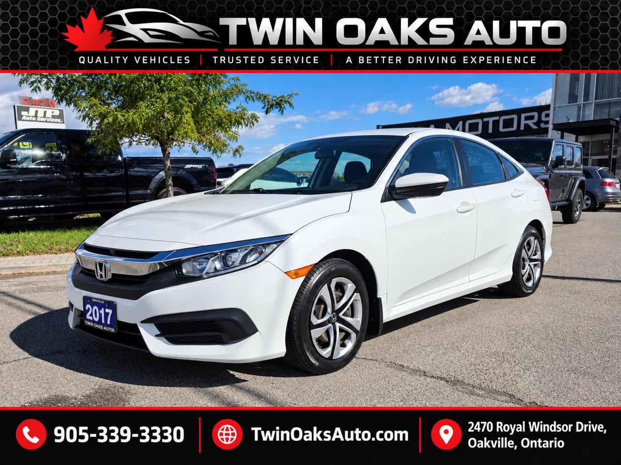 White 2017 Honda Civic Sedan Front-Wheel Drive Manual