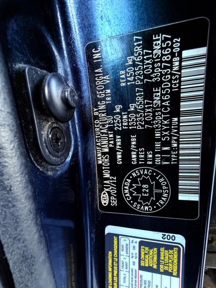 2013 Kia Sorento All-wheel Drive 4dr I4 GDI Automatic LX Photo