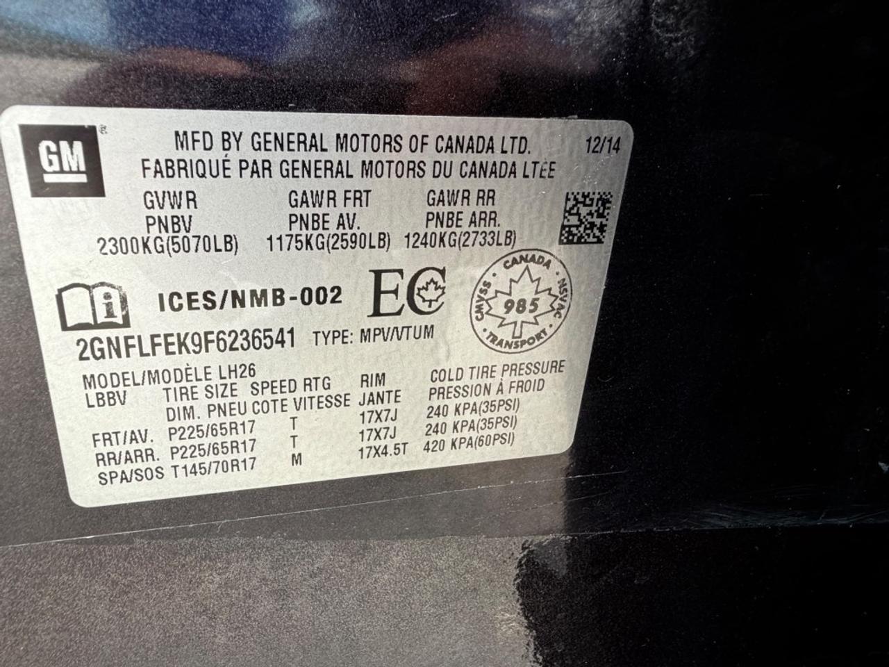 2015 Chevrolet Equinox LS All-wheel Drive Automatic Photo