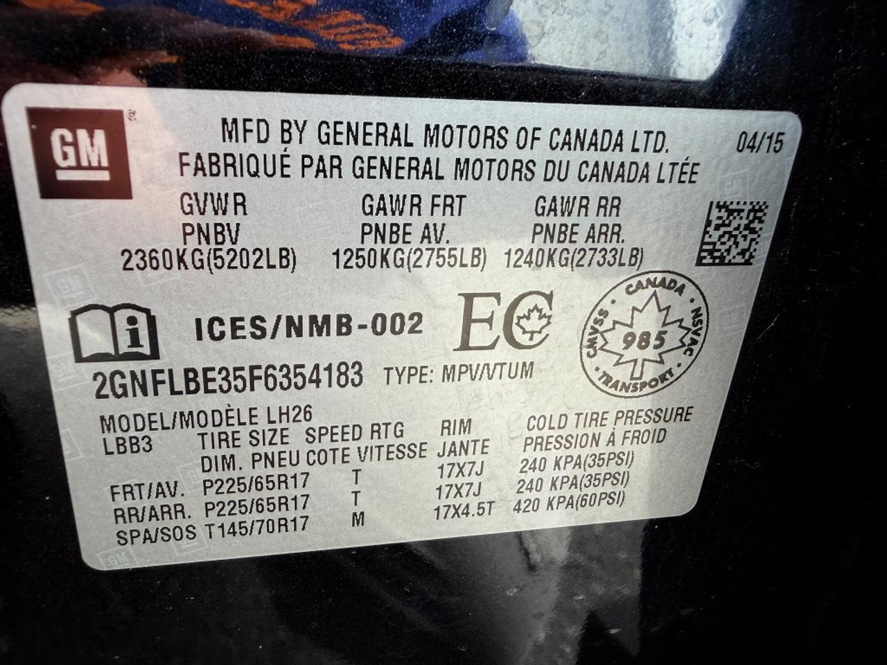2015 Chevrolet Equinox LS Front-wheel Drive Automatic Photo