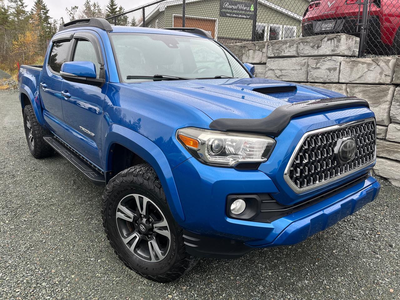 Blue 2018 Toyota Tacoma Pickup Truck Four-Wheel Drive Manual