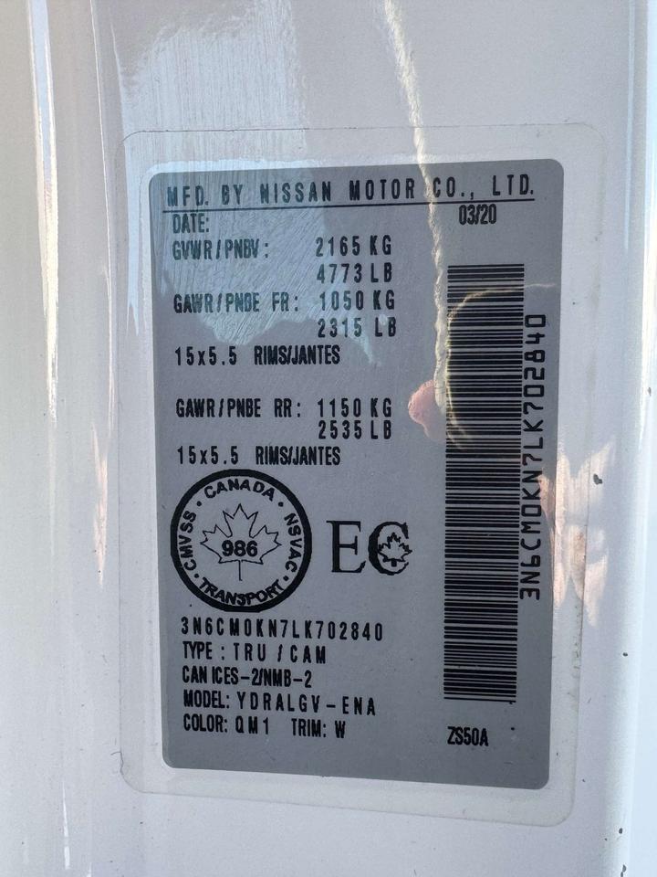 2020 Nissan NV200 Low KM— Certified Photo