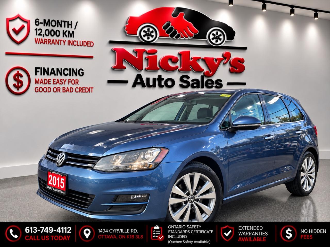2015 Volkswagen Golf COMFORTLINE 1.8 TSI - AUTO - NAVI - R.CAMERA - FENDER AUDIO - 56 SERVICE RECORDS - LEATHER! Photo0