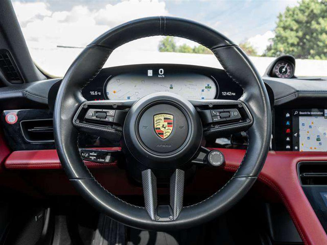 2021 Porsche Taycan 4S AWD CPO Sport Chrono Clock Dial in Bordeaux Red Fixed Panoramic Roof in Glass Power Seats (14-way Photo