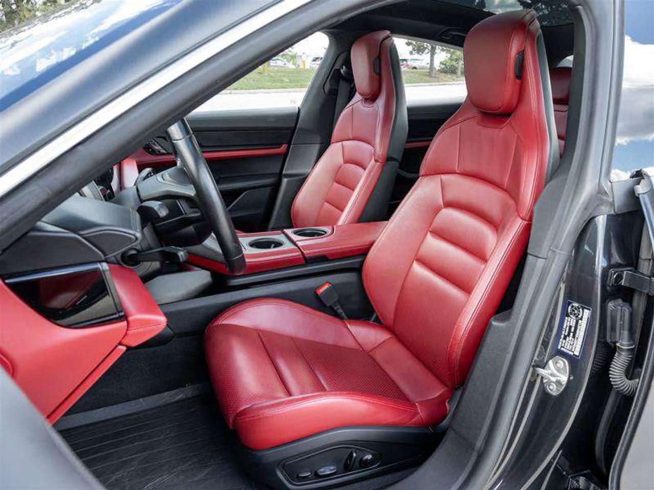 2021 Porsche Taycan 4S AWD CPO Sport Chrono Clock Dial in Bordeaux Red Fixed Panoramic Roof in Glass Power Seats (14-way Photo