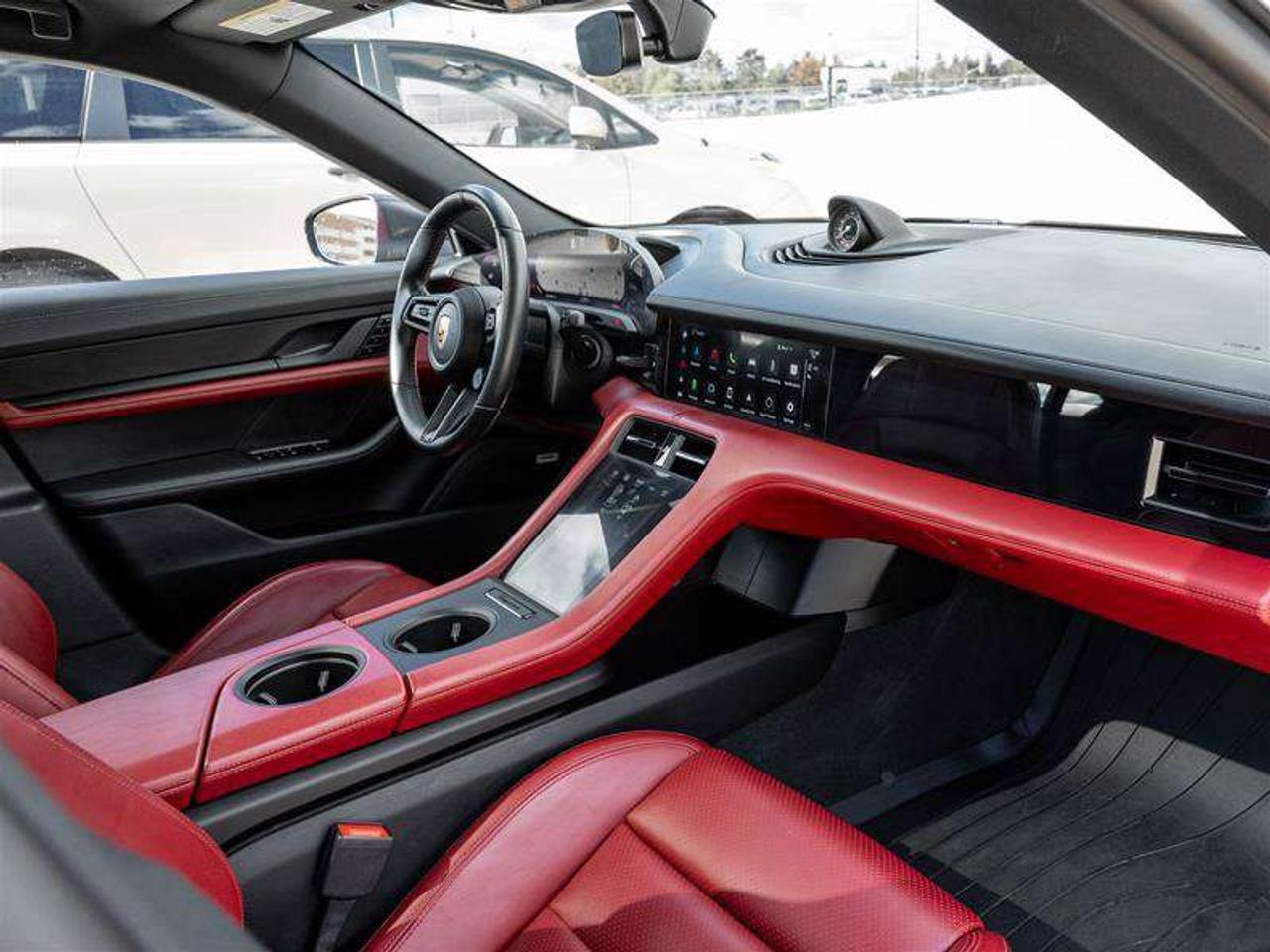 2021 Porsche Taycan 4S AWD CPO Sport Chrono Clock Dial in Bordeaux Red Fixed Panoramic Roof in Glass Power Seats (14-way Photo