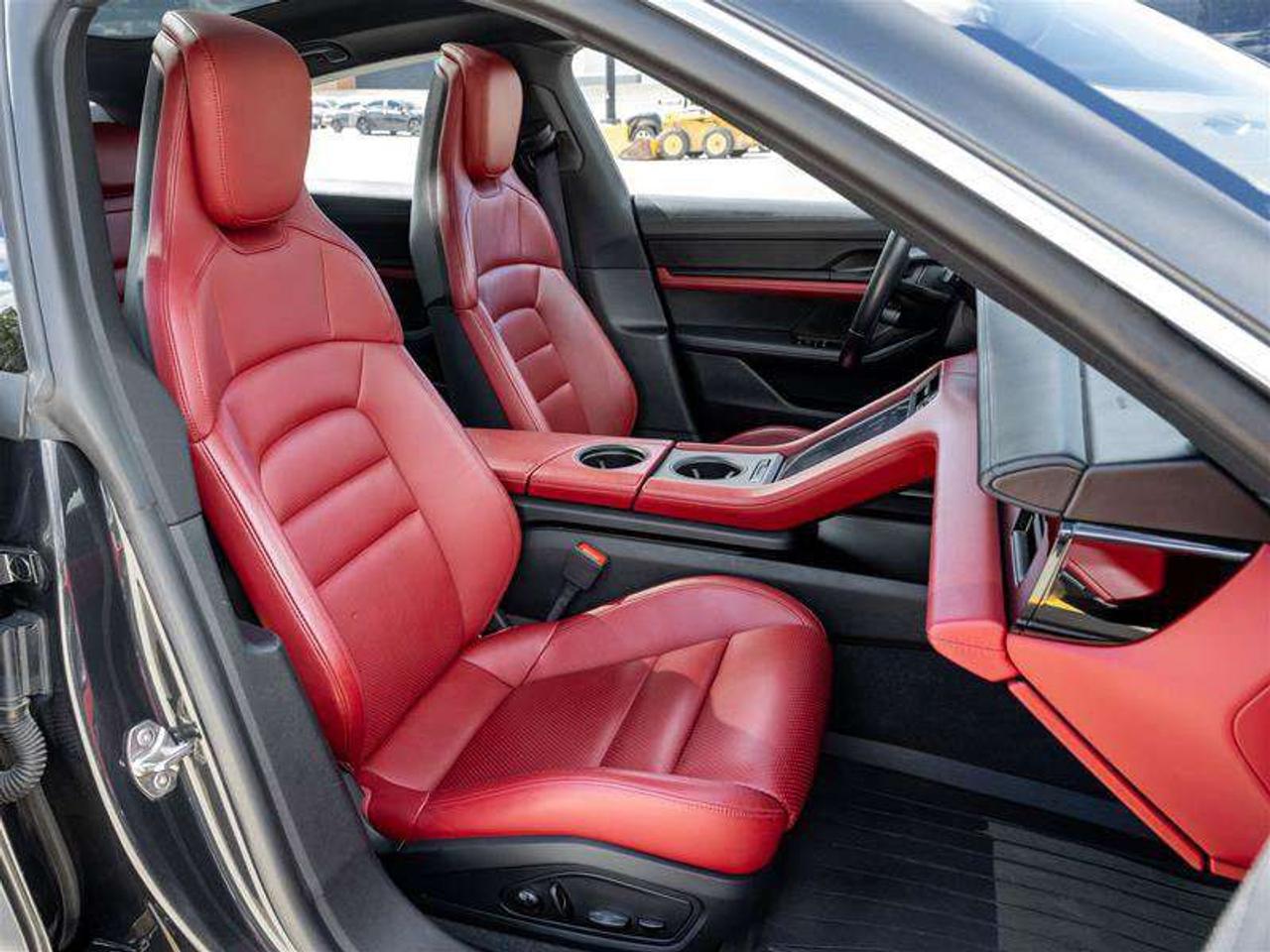 2021 Porsche Taycan 4S AWD CPO Sport Chrono Clock Dial in Bordeaux Red Fixed Panoramic Roof in Glass Power Seats (14-way Photo