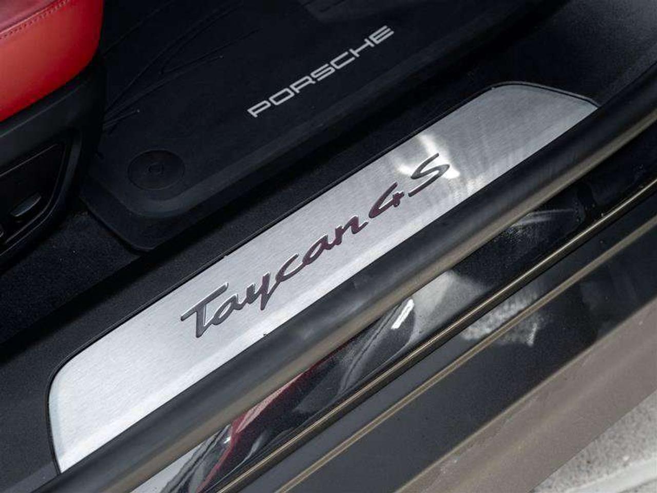 2021 Porsche Taycan 4S AWD CPO Sport Chrono Clock Dial in Bordeaux Red Fixed Panoramic Roof in Glass Power Seats (14-way Photo