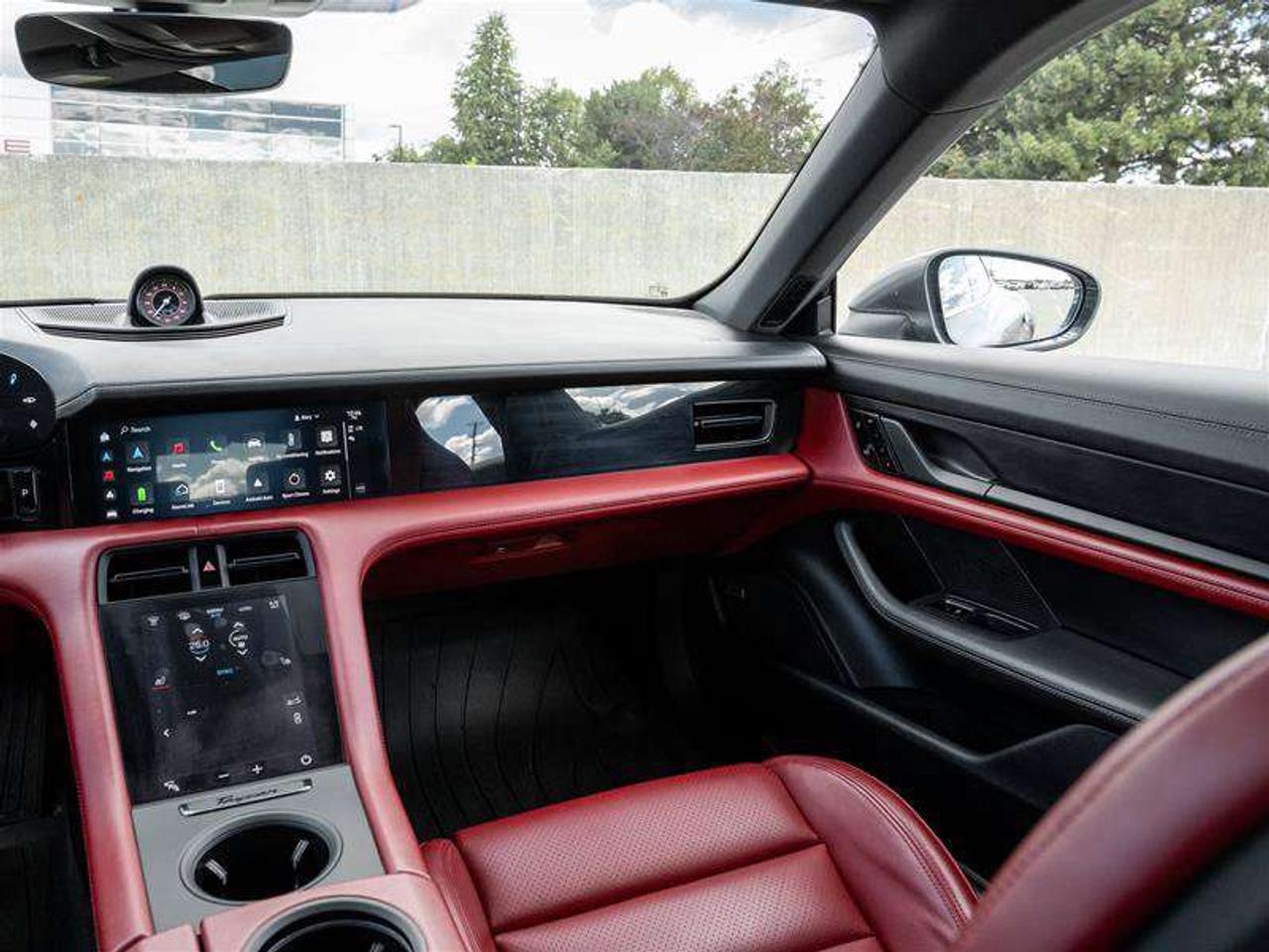 2021 Porsche Taycan 4S AWD CPO Sport Chrono Clock Dial in Bordeaux Red Fixed Panoramic Roof in Glass Power Seats (14-way Photo