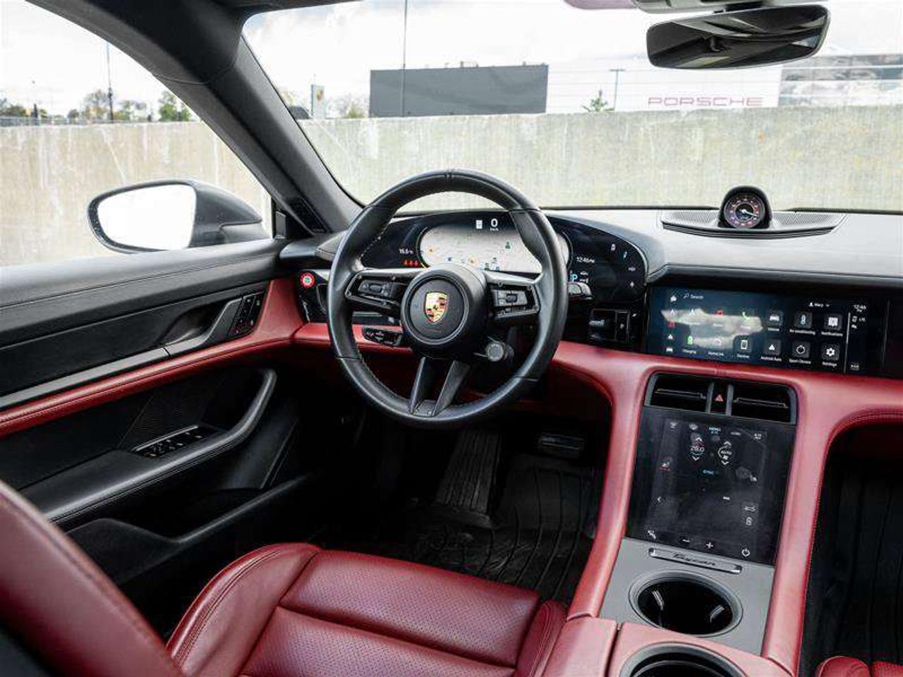 2021 Porsche Taycan 4S AWD CPO Sport Chrono Clock Dial in Bordeaux Red Fixed Panoramic Roof in Glass Power Seats (14-way Photo