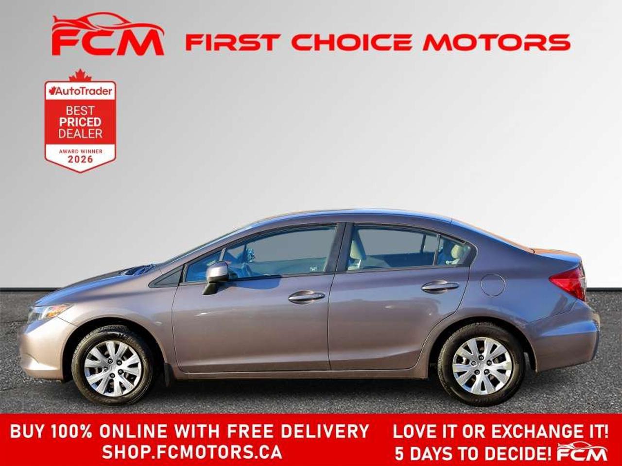 2012 Honda Civic LX   FULLY CERTIFIED WITH WARRANTY Photo2