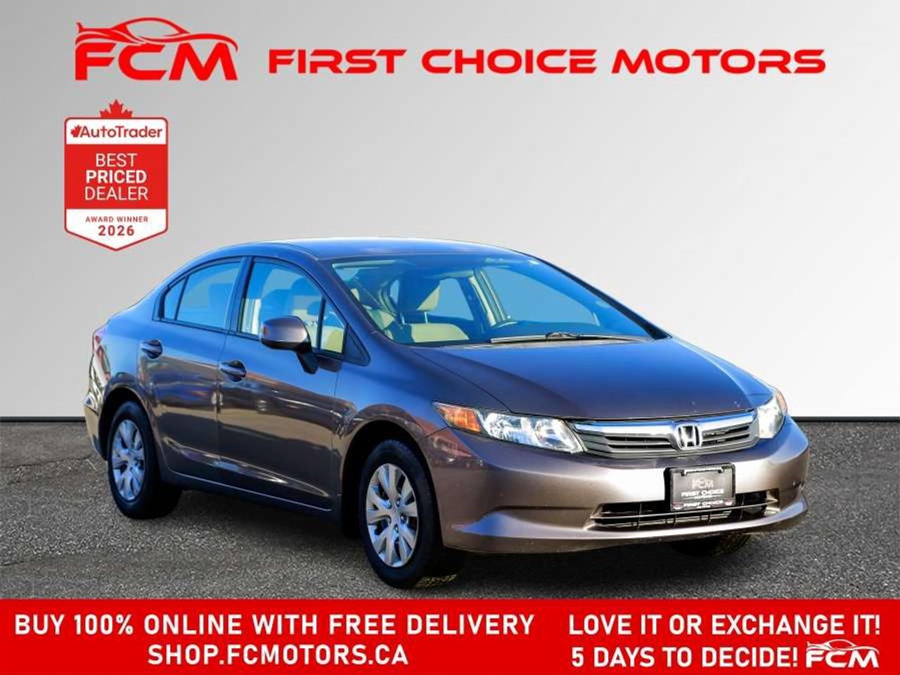 2012 Honda Civic LX   FULLY CERTIFIED WITH WARRANTY Photo