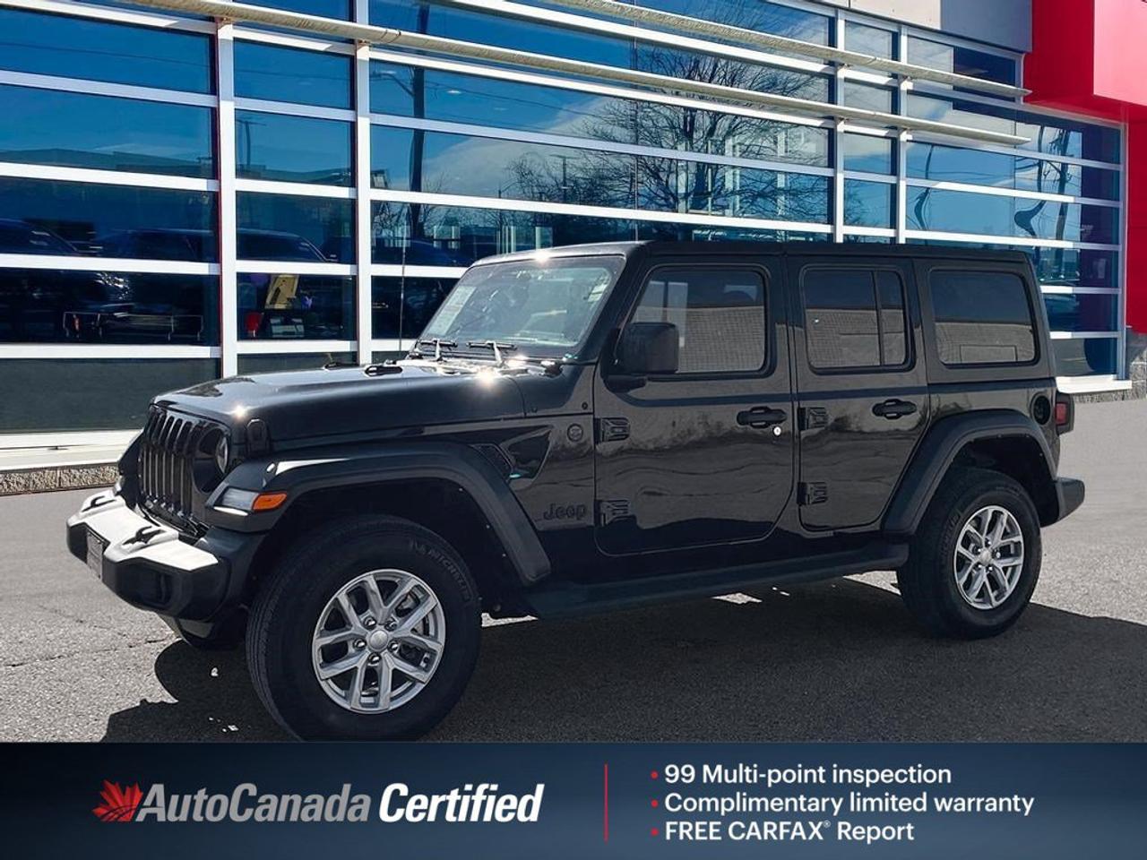 2023 Jeep Wrangler Sport S | One Owner | Clean CarFax Report | New Tires | Ontario Vehicle | Fully Certified | CarPlay Photo