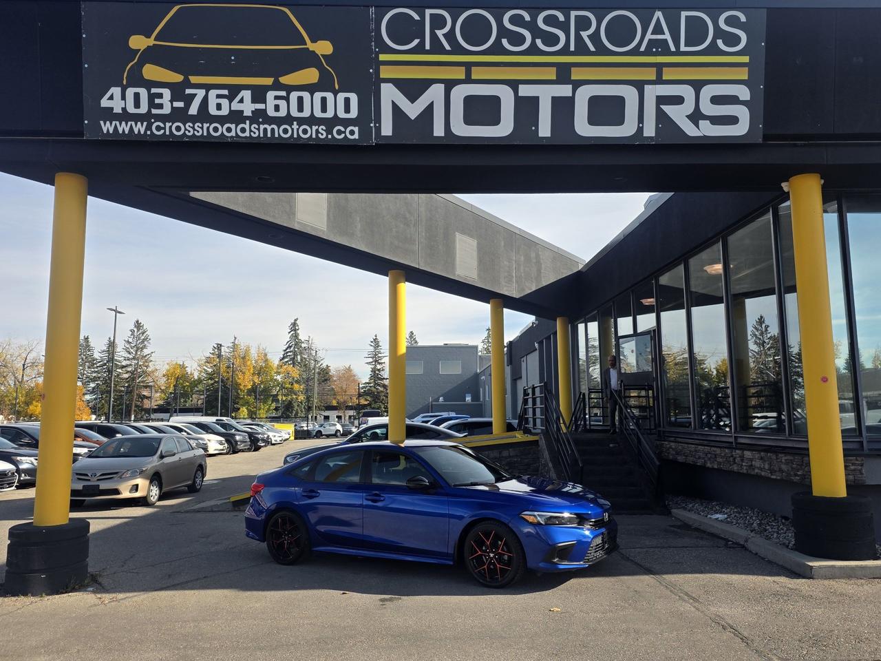 Blue 2022 Honda Civic Sedan Front-Wheel Drive Continuously Variable Transmission