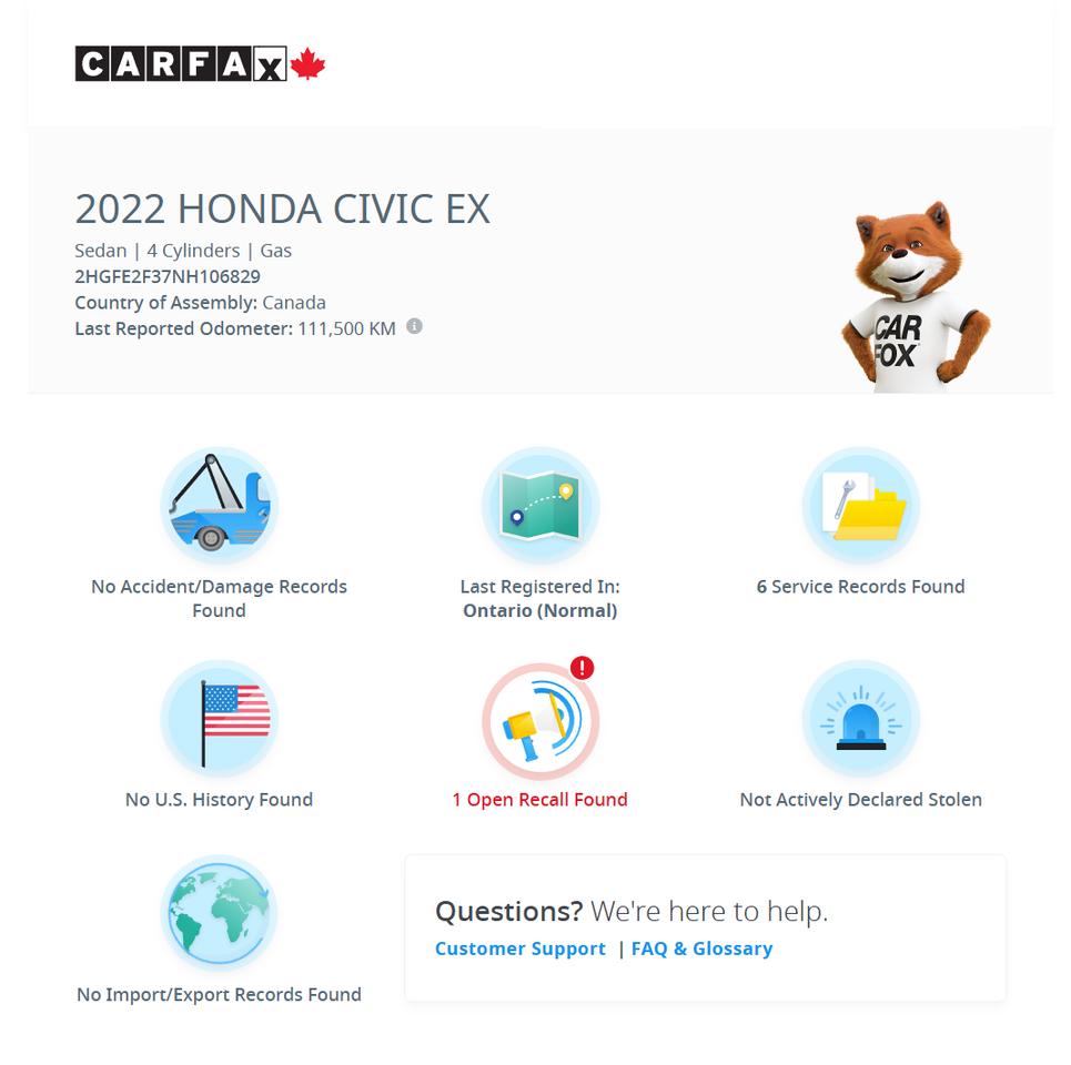 2022 Honda Civic EX+CLEAN CARFAX+Roof+New Brakes! Photo