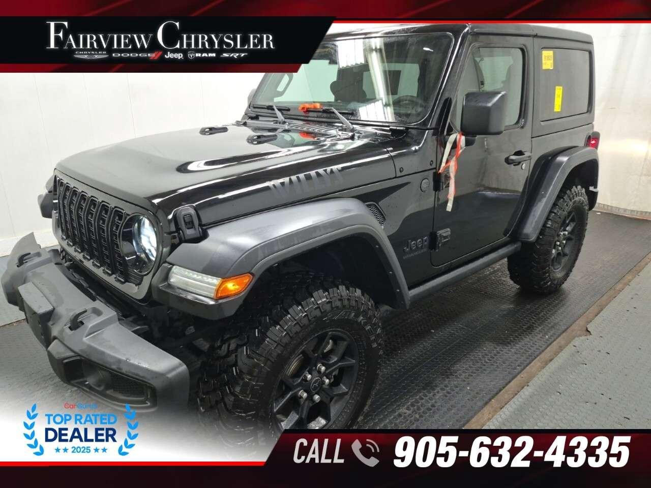 2025 Jeep Wrangler Willys 2 Door 4x4 6 SPD MANUAL   CARPLAY   WILLYS   TRAILER TOW   LIKE NEW!! Photo0