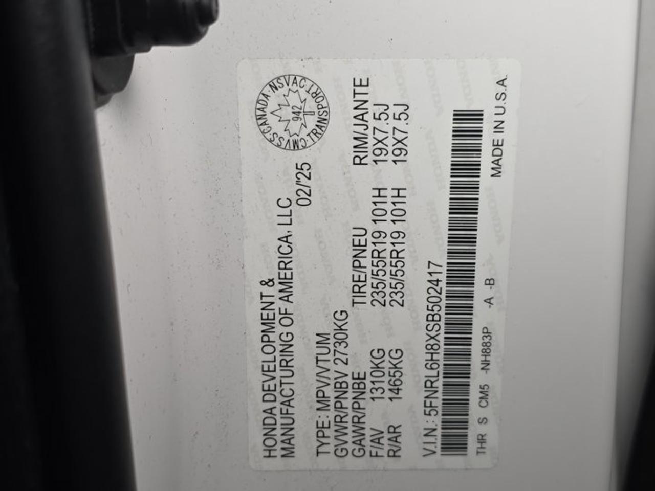 2025 Honda Odyssey Touring Photo