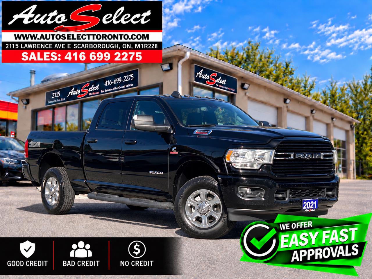 2021 RAM 2500 Big Horn 4x4 **Diesel** 6.7L 6 Cylinder - Clean Carfax Photo0